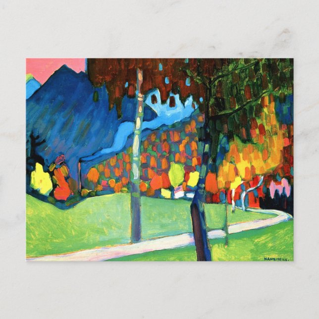 Höststudie i Oberau, av Kandinsky, Vykort (Framsida)
