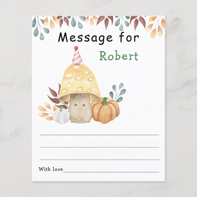 Höstsvamp födelsedag tids kapsel meddelande (Framsida)