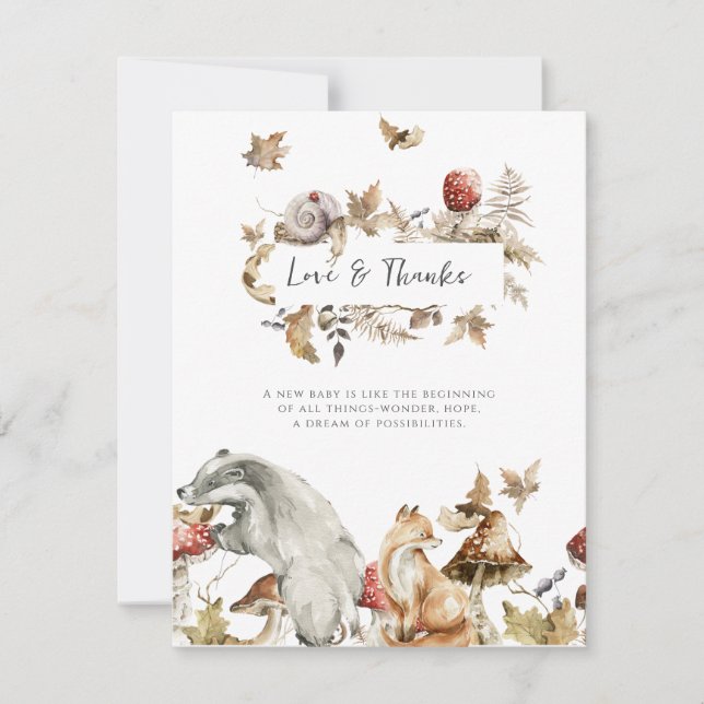 Höstsvamp | Skogsterräng Tack Inbjudningar (Framsida)