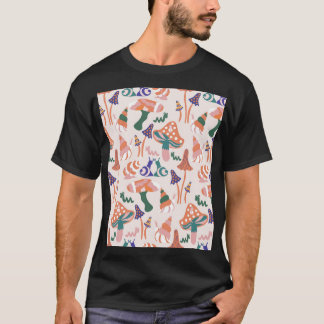 Höstsvampar, färglös, sömlös design. t shirt