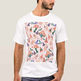 Höstsvampar, färglös, sömlös design. t shirt