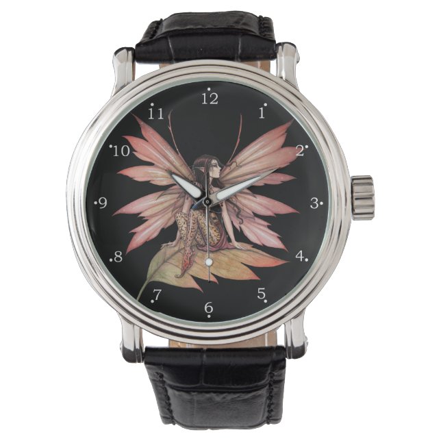 Höstsvävande älvkonstfantasi armbandsur (Framsida)