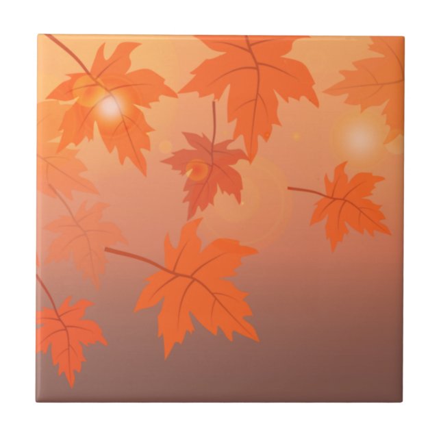 Höstsymbolen med mönstereffekten löv och båge kakelplatta (Framsidan)