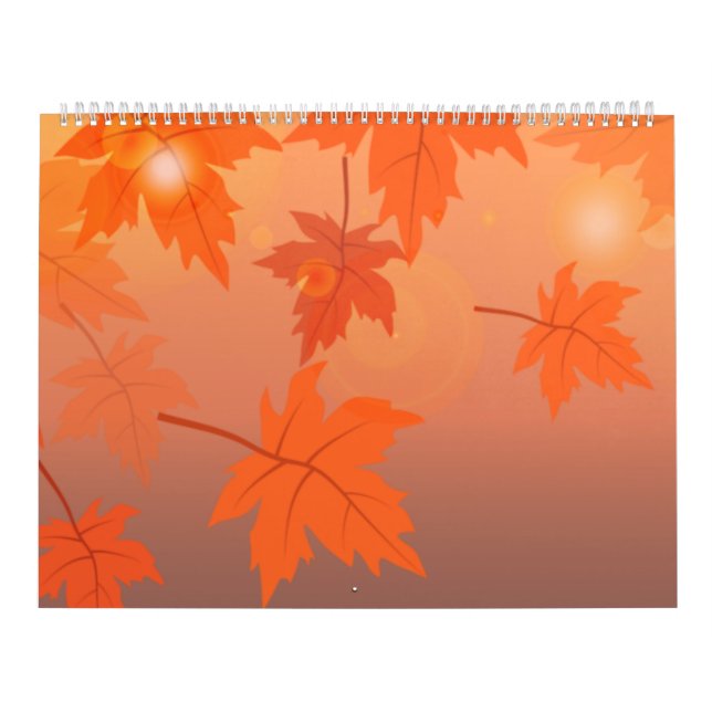 Höstsymbolen med mönstereffekten löv och båge kalender (Omslag)