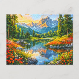 Höstsymfoni. Blommigt Harmony of Nature. Vykort