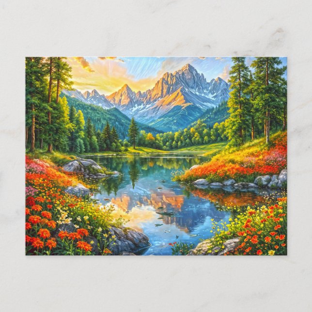 Höstsymfoni. Blommigt Harmony of Nature. Vykort (Framsida)