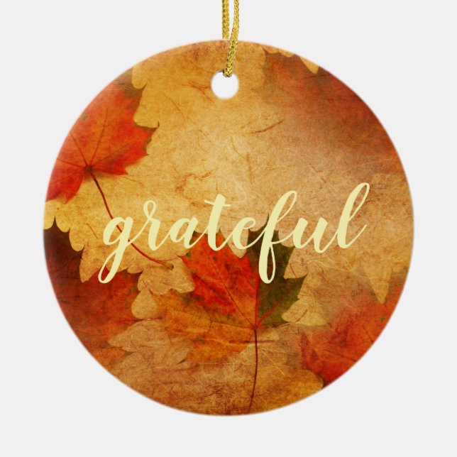 HöstThanksgivingens Helgdag, Anpassningsbar Julgransprydnad Keramik (Framsidan)