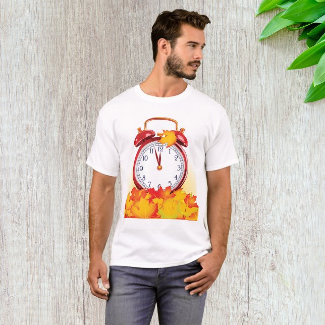 Hösttidändring Höst löv och Retro-klocka T Shirt (Skapare uppladdad)