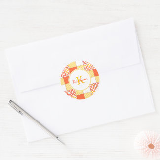 Hösttoner - Quilt Mönster Runt Klistermärke