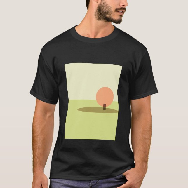 Höstträd, Höstlöv, Minimalistiskt Landskap, T Shirt (Framsida)