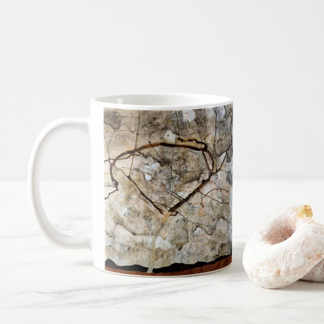 Höstträd i rörelse av Egon Schiele Kaffemugg (Med munk)