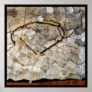 Höstträd i rörelse av Egon Schiele Poster
