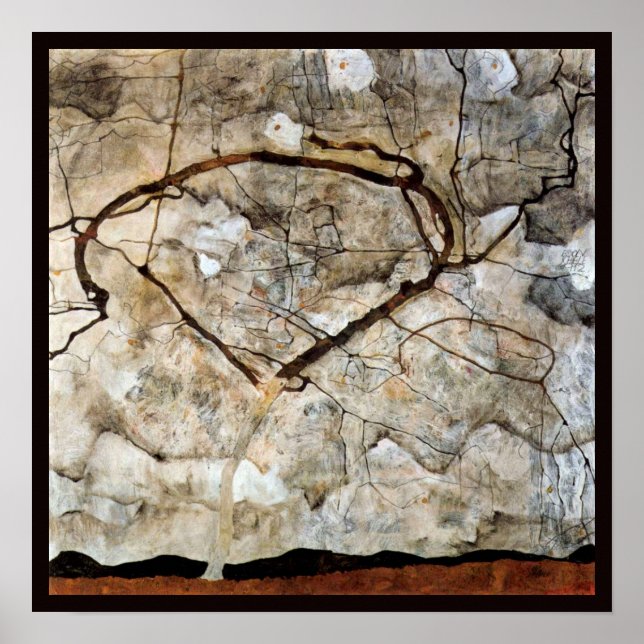 Höstträd i rörelse av Egon Schiele Poster (Framsidan)