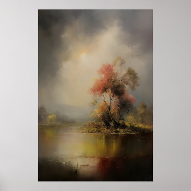 Höstträd Natur Landskap, Regnbåge Eterisk Poster (Framsidan)