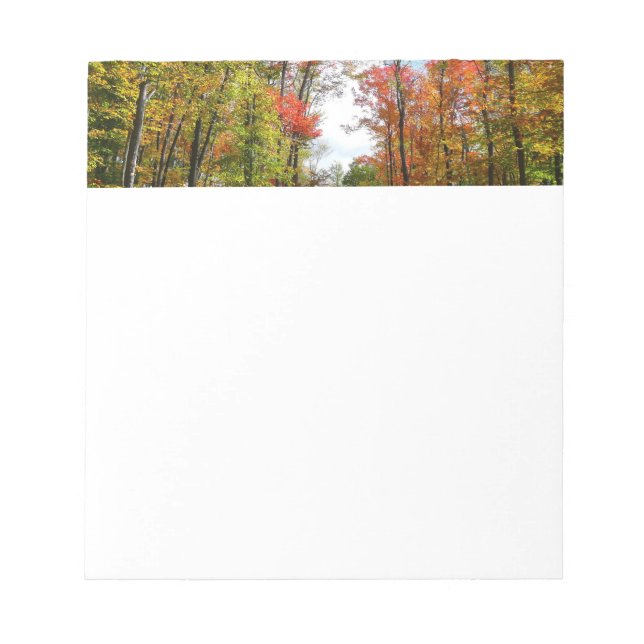 Höstträd och blå himmel Höstnaturfotografering Anteckningsblock (Framsida)
