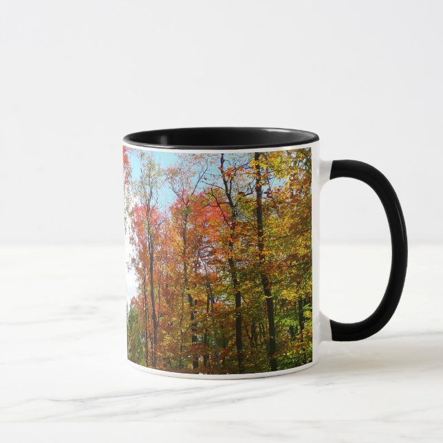 Höstträd och blå himmel Höstnaturfotografering Mugg (Höger)