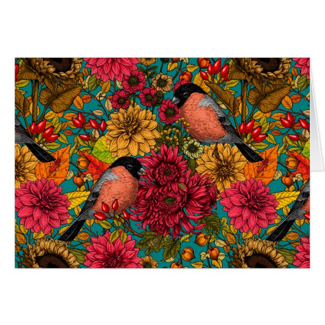 Höstträdgård 3 hälsningskort (Framsidan Horizontal)