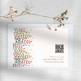 Höstträdgård med trollsländor QR-kod RSVP-kort OSA Kort