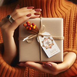 Höstträdsmandala Höstfärgning & Tacksgiving Presentetikett