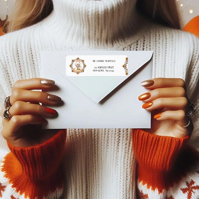 Höstträdsmandala Höstfärgning & Tacksgiving Returadress Etikett (Skapare uppladdad)