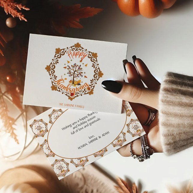 Höstträdsmandala Höstfärgning & Tacksgiving Vykort (Skapare uppladdad)