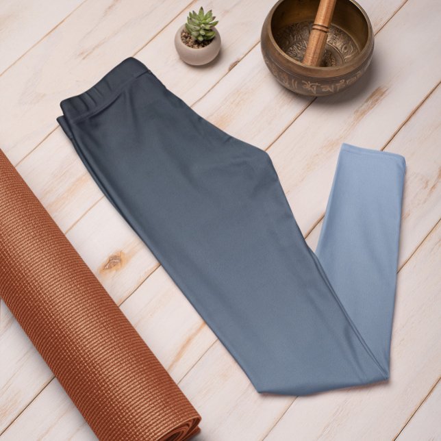 Hösttrend Färg Powder Blue Ombre Leggings (Mockup 1 Powder Blue)