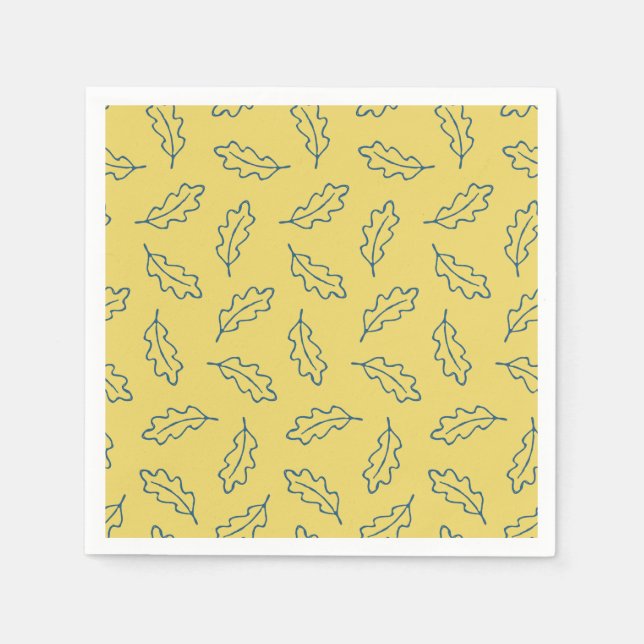 Hösttuppsvamblor - majs/teal pappersservett (Framsidan)