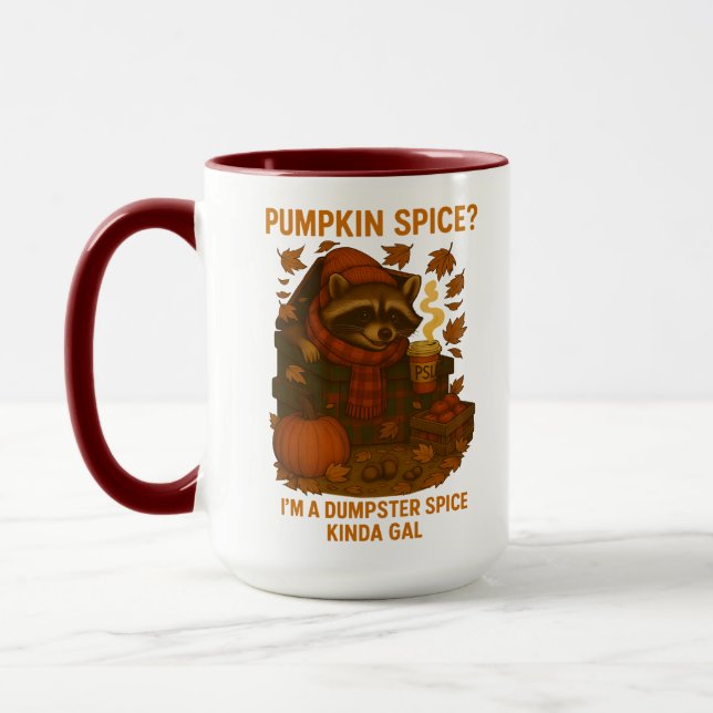 Hösttvättbjörn Rolig Pumpa Kryddat Latte Mugg (Vänster)