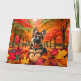Hösttyska Shepherd Puppy Birthday Kort