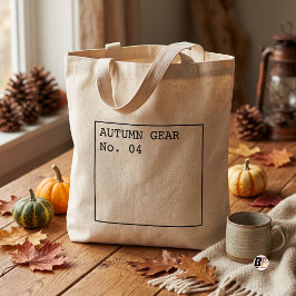 Höstutrustning modern typografi svart tygkasse