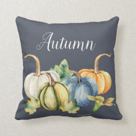 Höstvåfärg Pumpkin Blue Kudde
