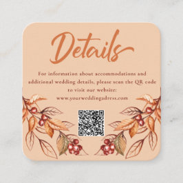 Höstvåg Earth ton Terracotta Bröllop-höljeskort Tilläggskort