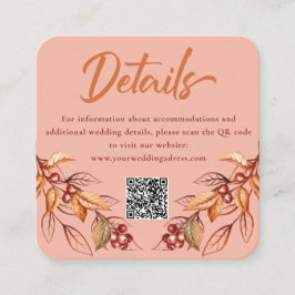 Höstvåg Earth ton Terracotta Bröllop-höljeskort Tilläggskort