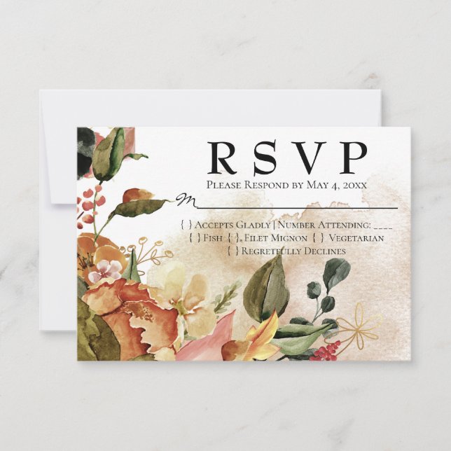 Höstvågens Blommigt Bröllop OSA Kort (Framsida)