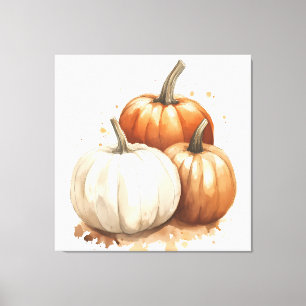 Höstväggkonst, Pumpkin Fall Decor Canvastryck