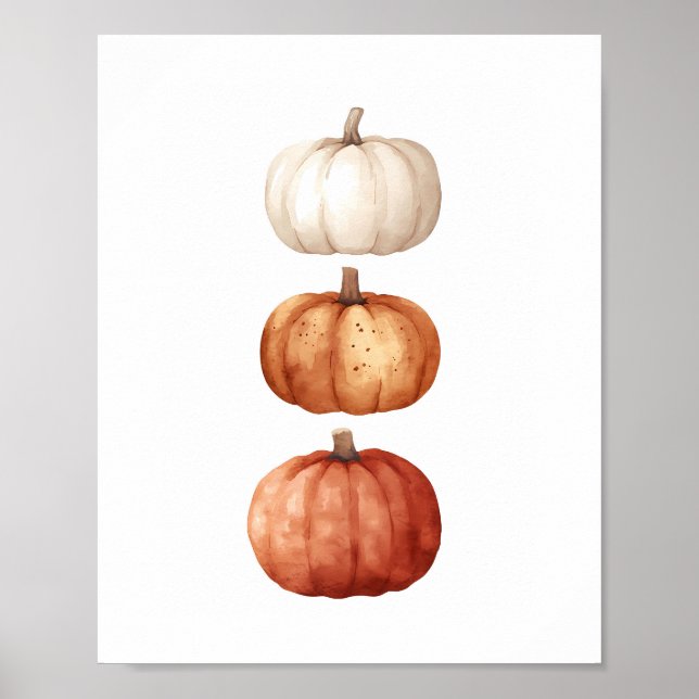 Höstväggkonst, Pumpkin Fall Decor Poster (Framsidan)