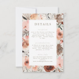 Höstvågsfärg Boho Blommigt Bröllop Info Inbjudningar