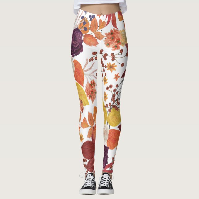 Höstvågsfärg Löv och Ro Leggings (Framsida)