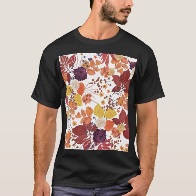 Höstvågsfärg Löv och Ro T Shirt (Framsida)