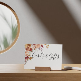 Höstvågsfärgad Blommigt Bröllopskort och presenter Poster