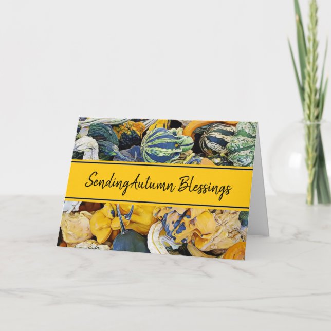 Höstvälsignelser som är tänkande om dig kort (Framsida)