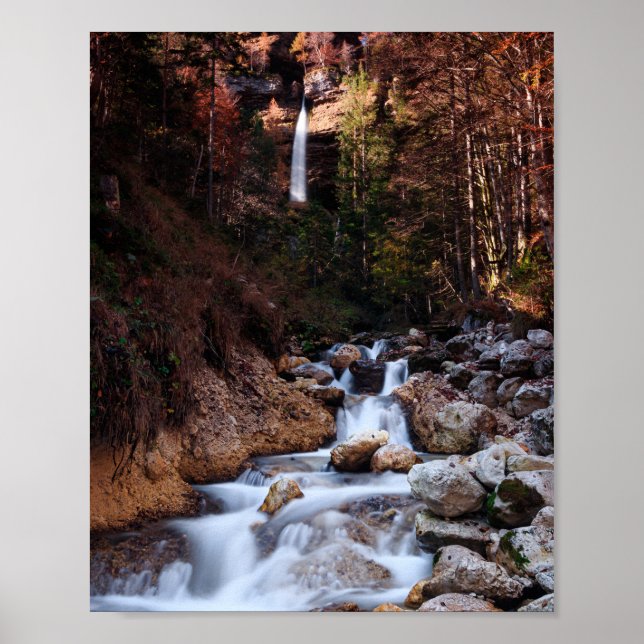 Höstvattenfall Peričnik, Slovenien Poster (Framsidan)