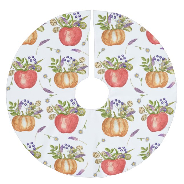 Höstvattenfärg, sömlös sammansättning. julgransmatta borstad polyester (Framsidan)