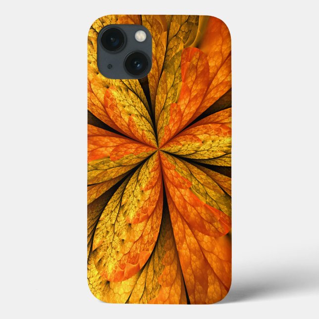 Höstväxt, Modern Abstrakt Fractal Art Löv (Baksida)