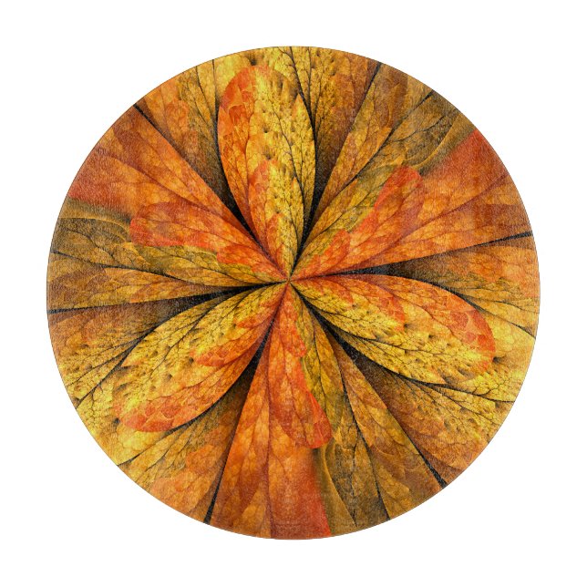 Höstväxt, Modern Abstrakt Fractal Art Löv (Framsidan)