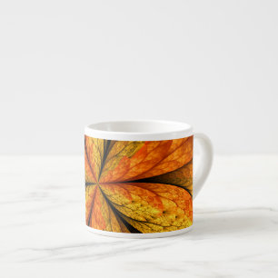 Höstväxt, Modern Abstrakt Fractal Art Löv Espressomugg