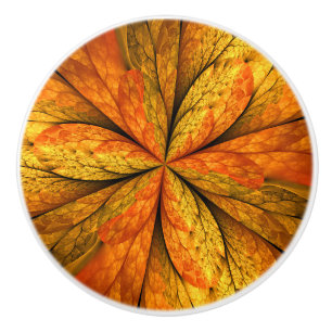 Höstväxt, Modern Abstrakt Fractal Art Löv Knopp