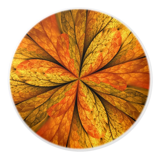 Höstväxt, Modern Abstrakt Fractal Art Löv Knopp (Framsidan)