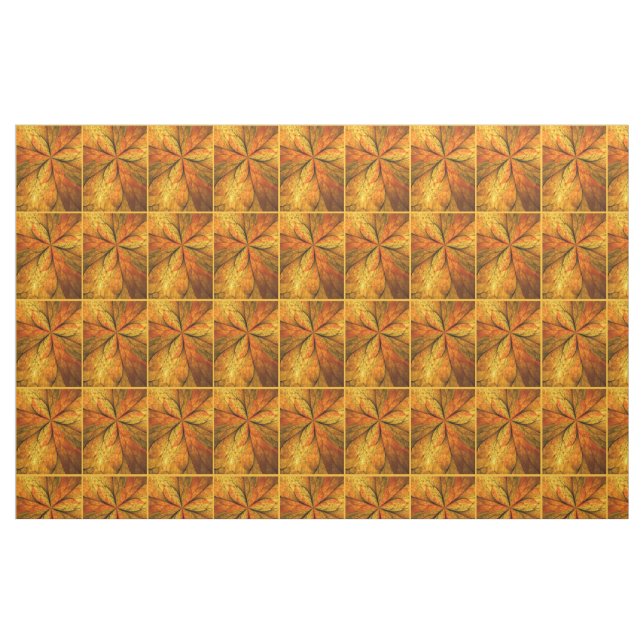 Höstväxt, Modern Abstrakt Fractal Art Löv Tyg (Fat Quarter)