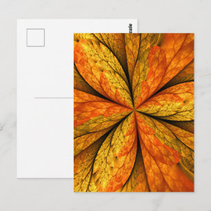 Höstväxt, Modern Abstrakt Fractal Art Löv Vykort